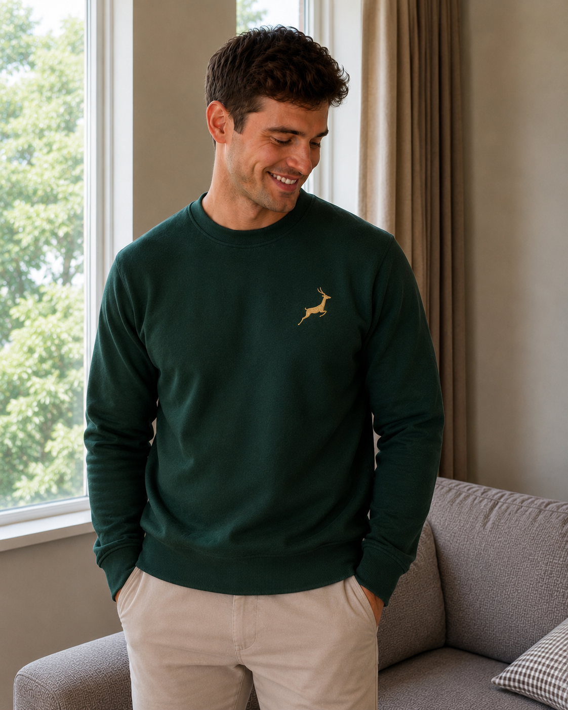 Springbokkie Mens Sweatshirt - Teal