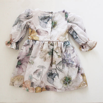 Magnolia Long Sleeve Dress - Anglaise Meadow at Dawn (headband sold separately