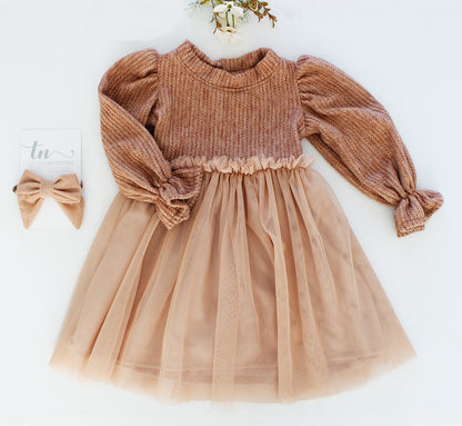 Aurelia Dress - Toffee (headband sold separately)