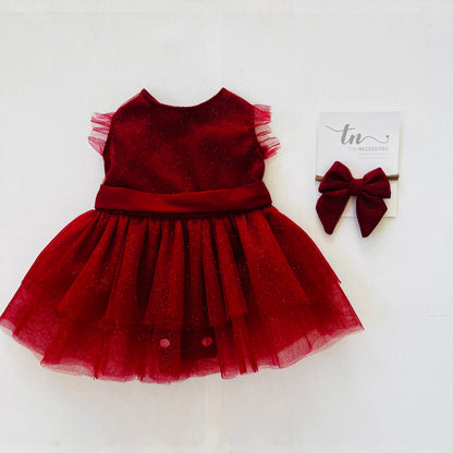 Holly Tutu Romper (includes matching headband)