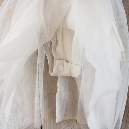 Emily Off-white Beaded Lace Dress/Romper (headband included)