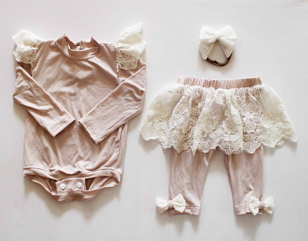 Ava Lace Set (Onesie + Tights + Headband included)
