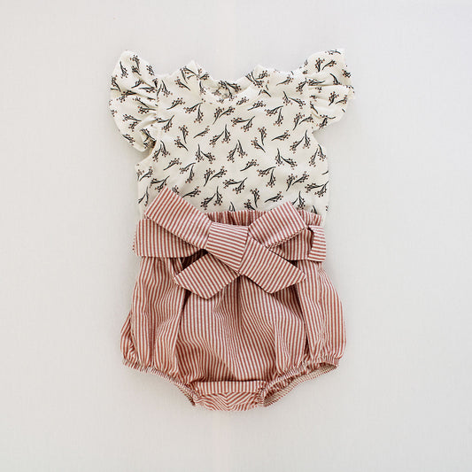 Baked Apple Stripes High waist Bloomer with Belt (headband + onesie sold separately)