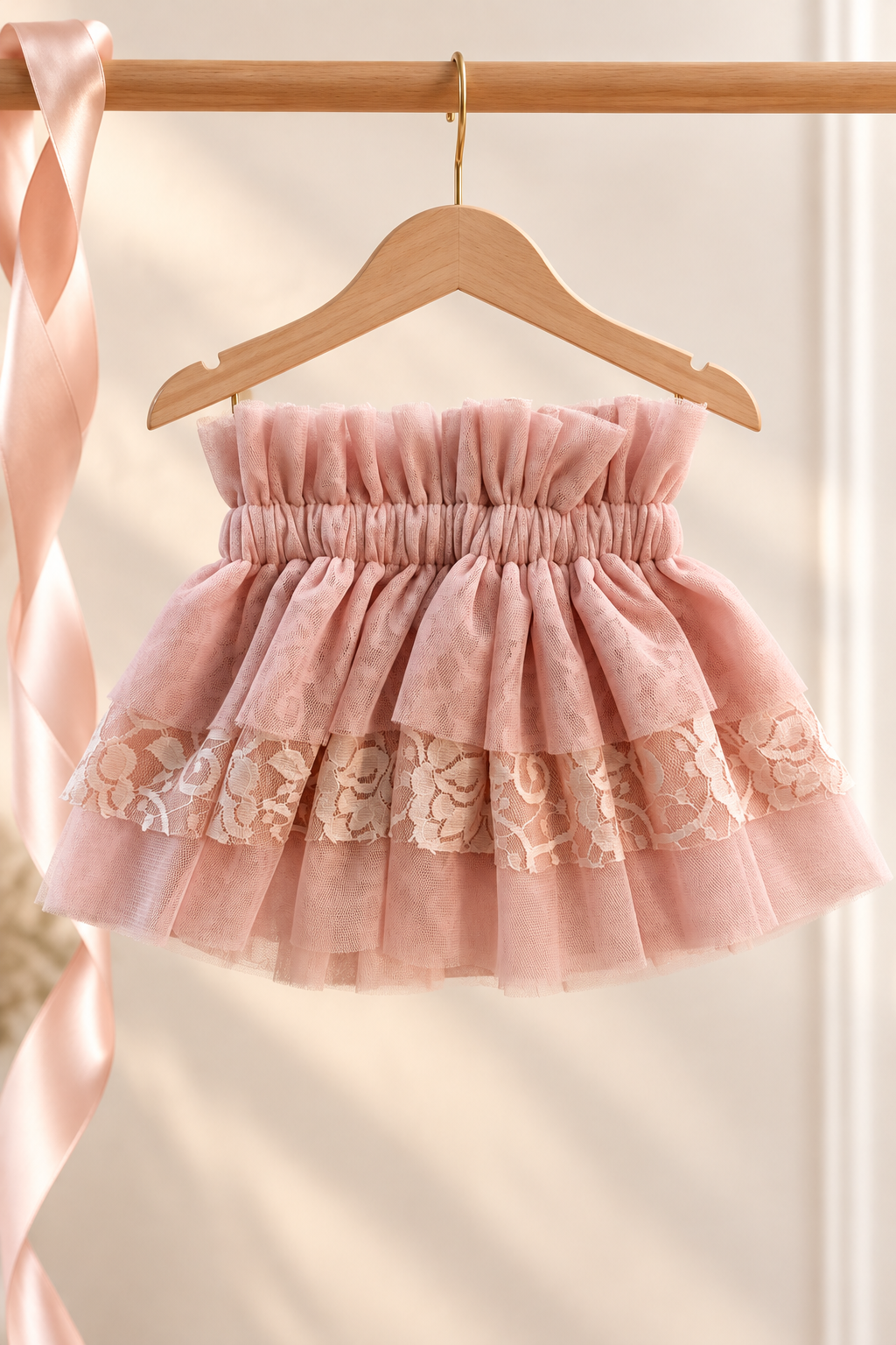 Gathered Tutu Skirt - Blush Pink