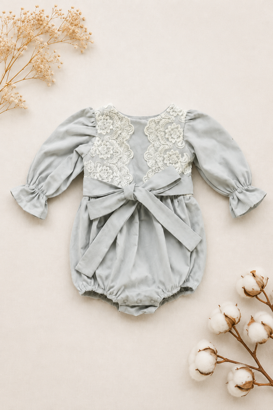 Selah Lace Romper - long sleeves (headband and shoes sold separately)