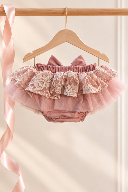 Antoinette Lace Tutu Bloomer - Blush Pink (Onesie + accessories sold separately)