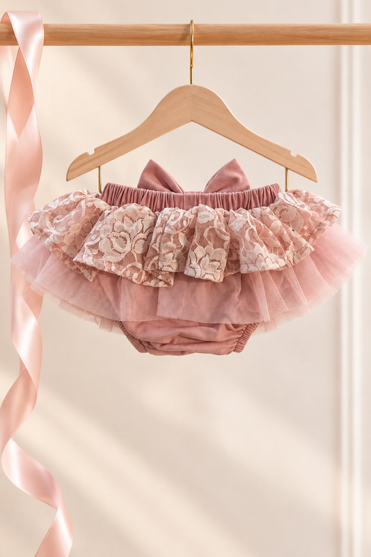 Antoinette Lace Tutu Bloomer - Blush Pink (Onesie + accessories sold separately)