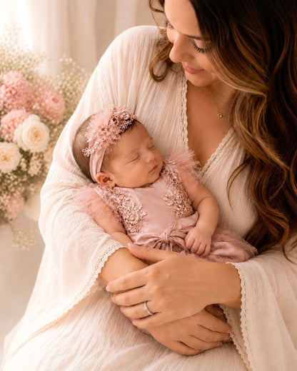 Dusty Pink Ballerina Tutu Romper + headband