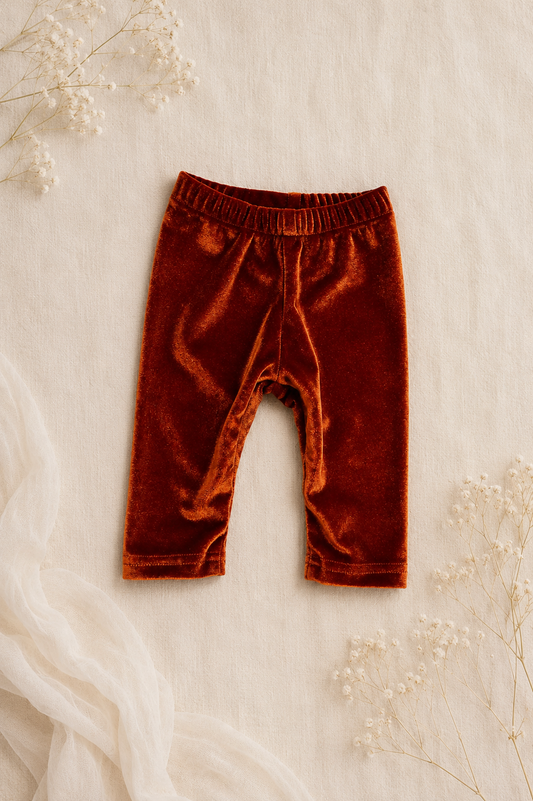 Velvet Tights - Burnt Orange (matching items sold separately)