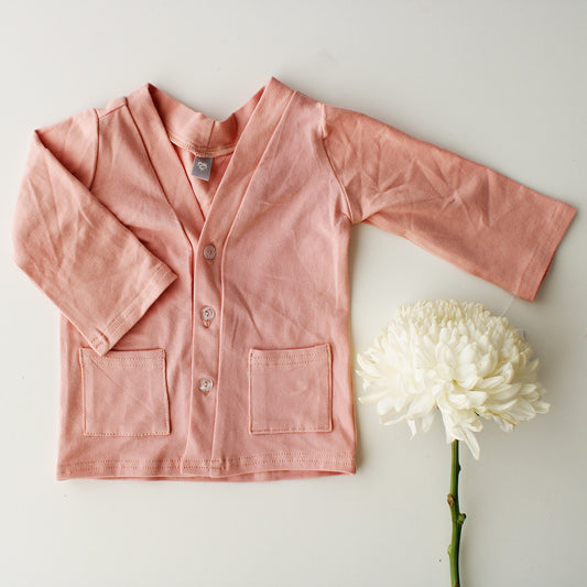 Cardigan with pockets - Coral