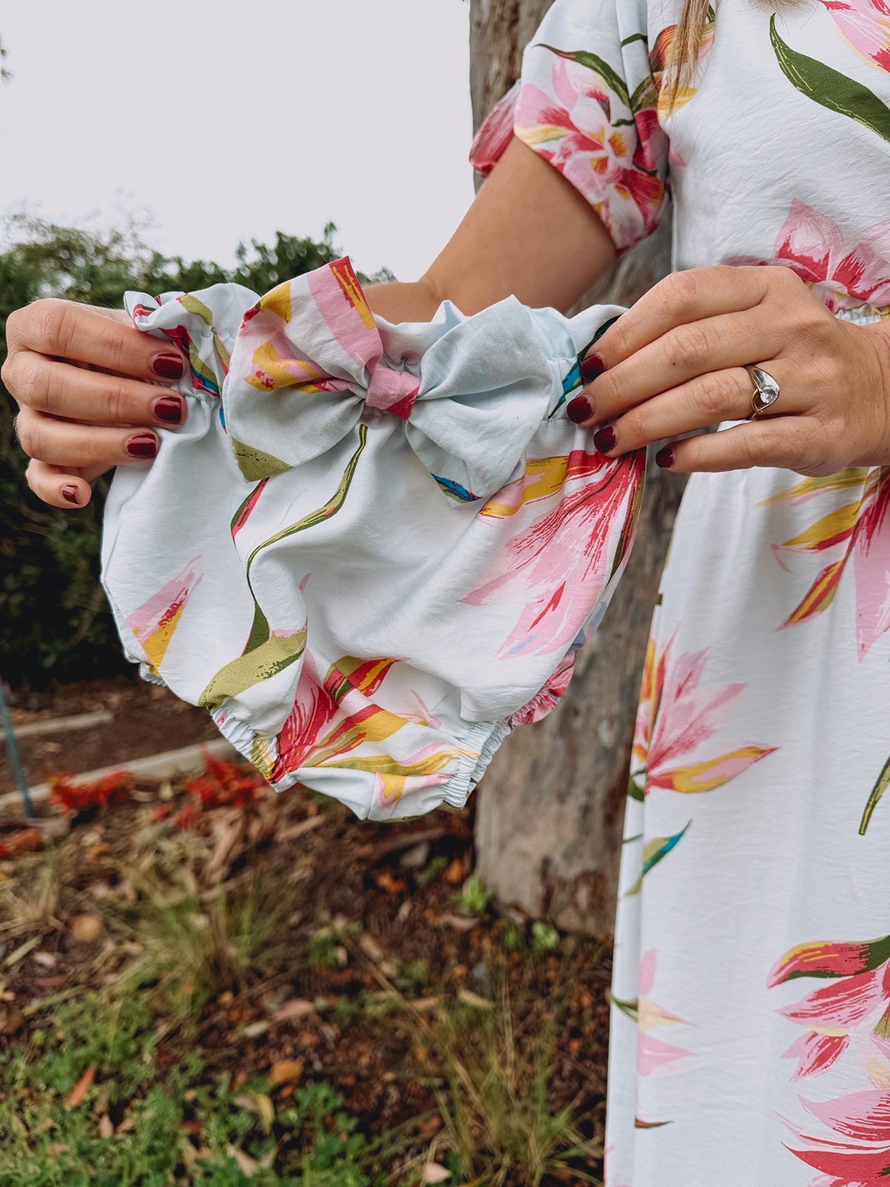 Powder Blue Fields high waist Bloomer with bow (onesie + accessories sold separately)