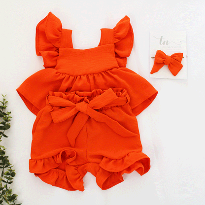 Milly Shorts - Orange (top and headband sold separately)