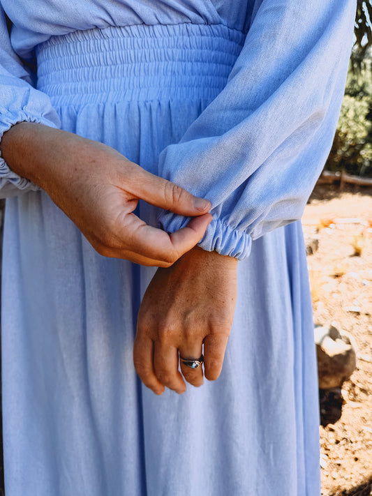 Womens Long Sleeve Maxi Tier Dress - The Blue Blessing