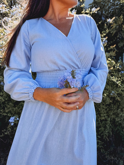 Womens Long Sleeve Maxi Tier Dress - The Blue Blessing