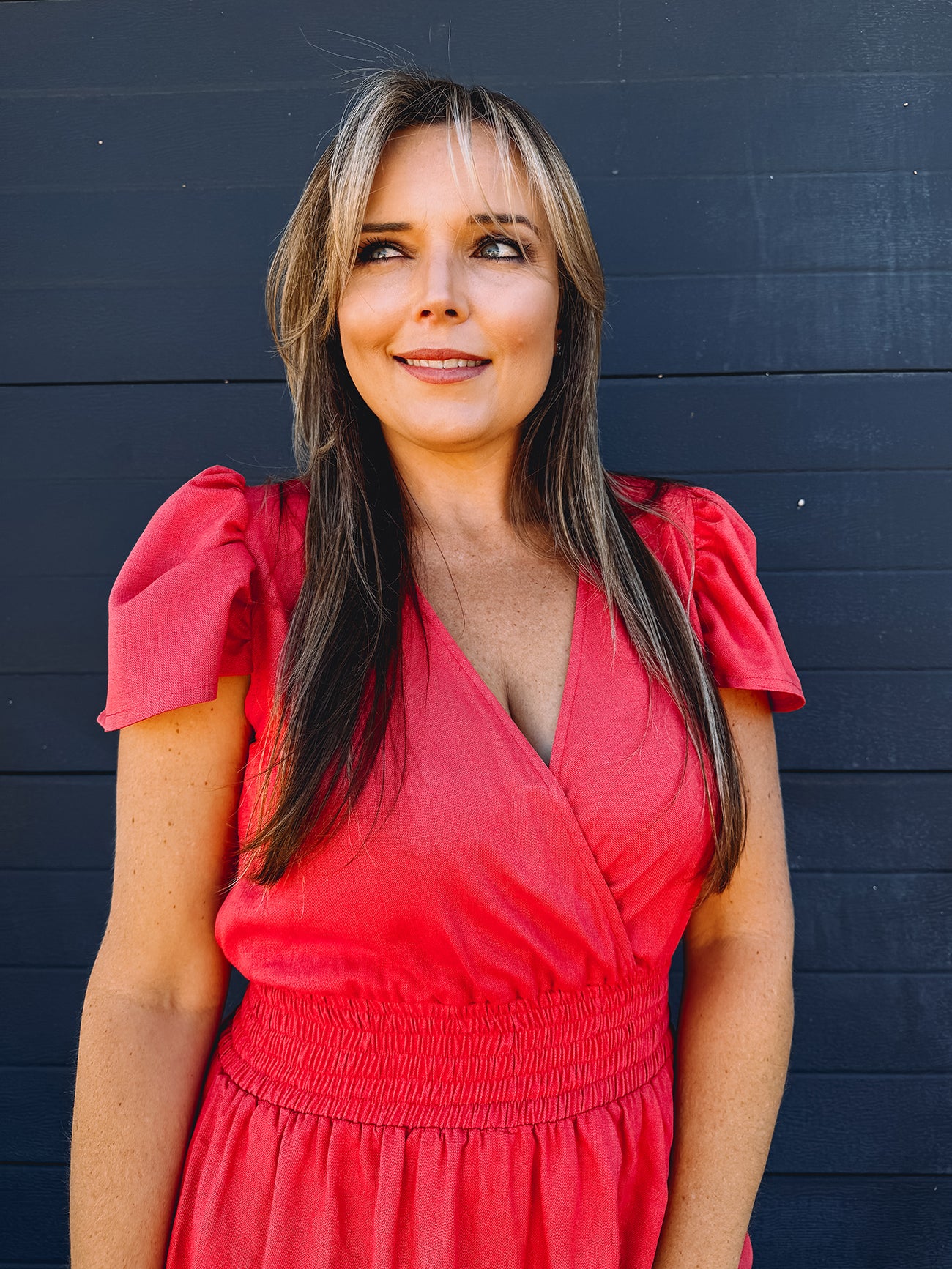 Womens short Sleeve Maxi Tier Dress - Watermelon