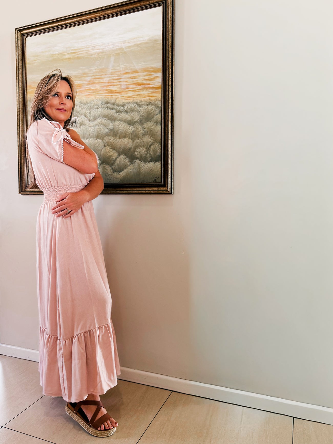 Womens Knotted Lace Short sleeve Maxi Tier Dress - The Pink Blessing