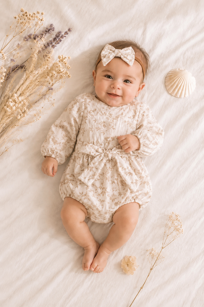 The Whispering Dune long sleeve Muslin Romper
