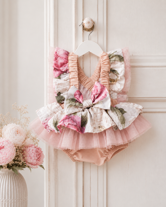Peony Playsuit (onesie + headband + shoes sold separately)