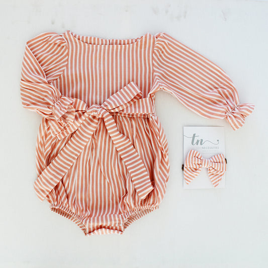 Magnolia Long Sleeve Romper - Ice Cream Sundays (headband sold separately)
