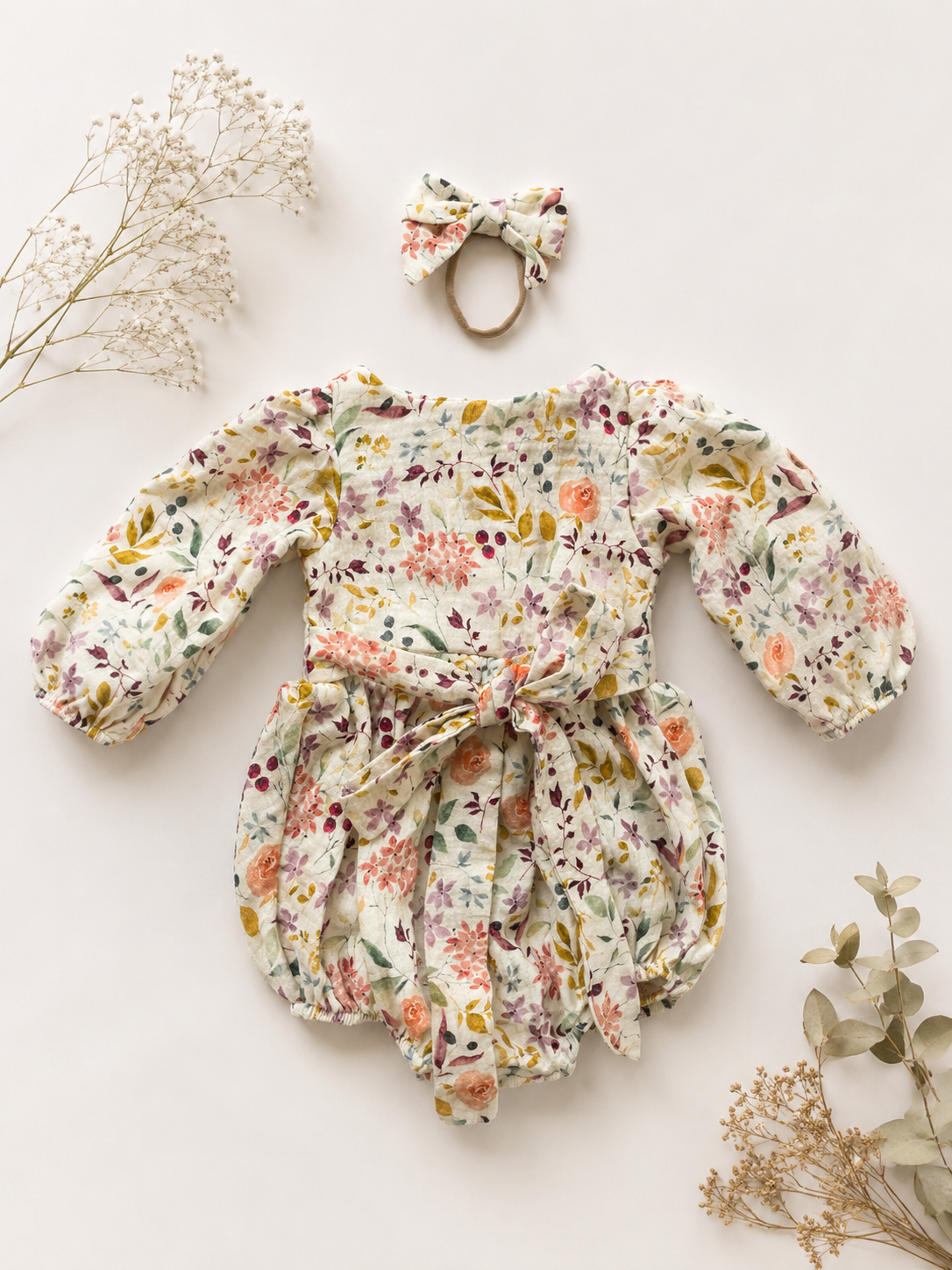 The Whimsical long sleeve Muslin Romper