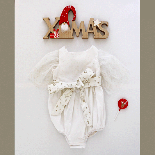 Open Back Bell Romper - Silent Night
