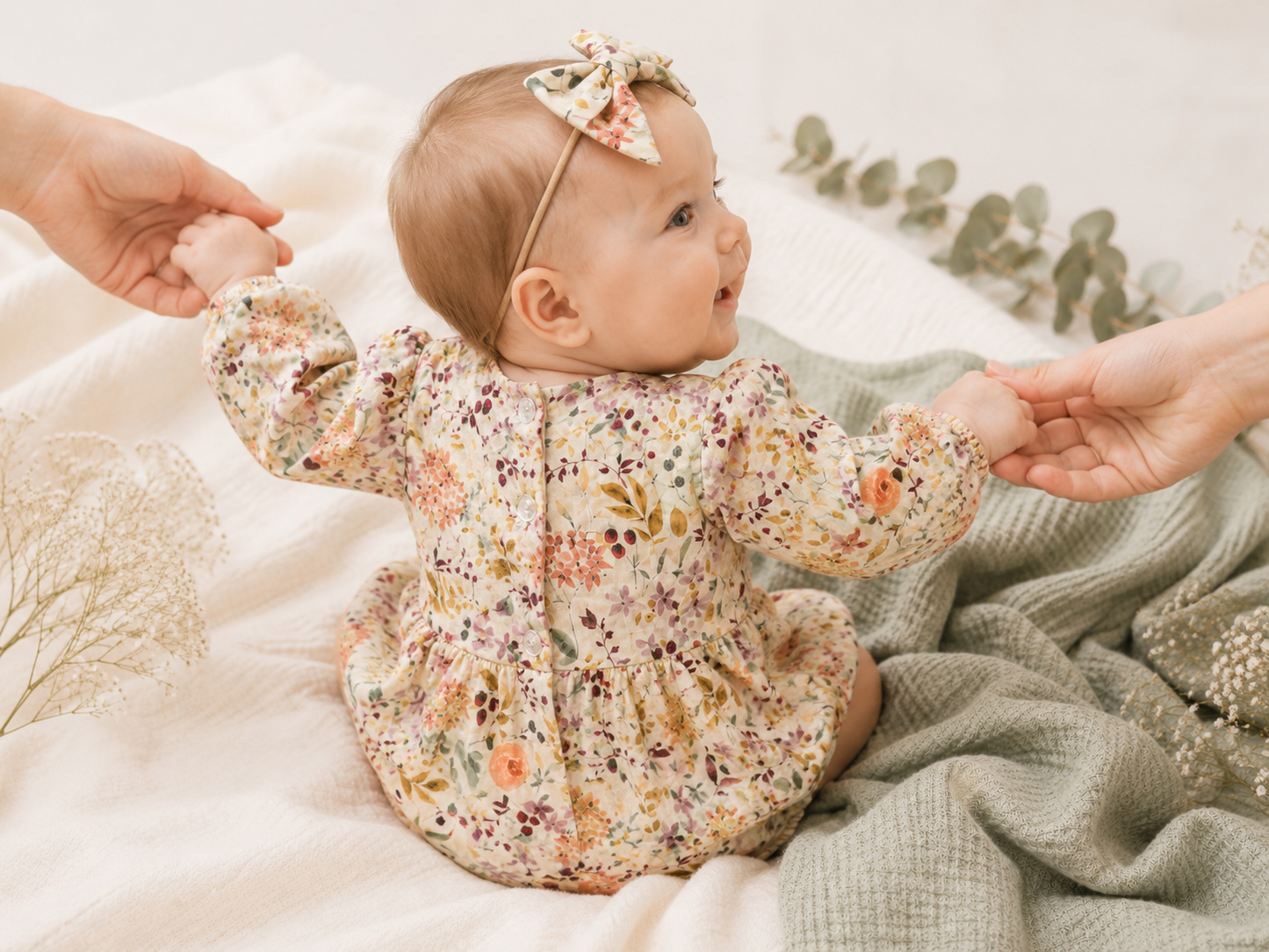 The Whimsical long sleeve Muslin Romper