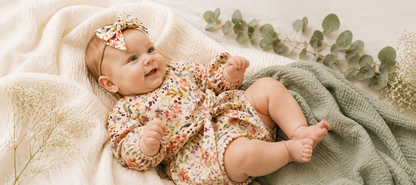 The Whimsical long sleeve Muslin Romper
