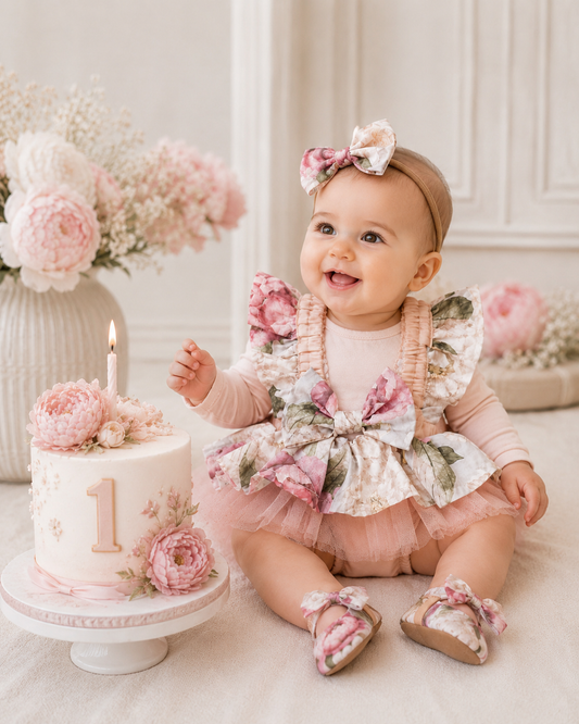 Peony Playsuit (onesie + headband + shoes sold separately)