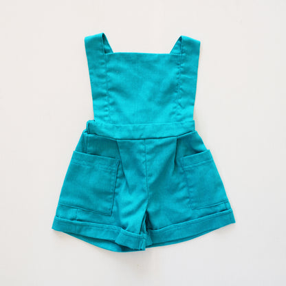 Aquamarine Dungaree (collared onesie + bow tie sold separately)