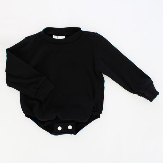 Sweatshirt Romper - Black