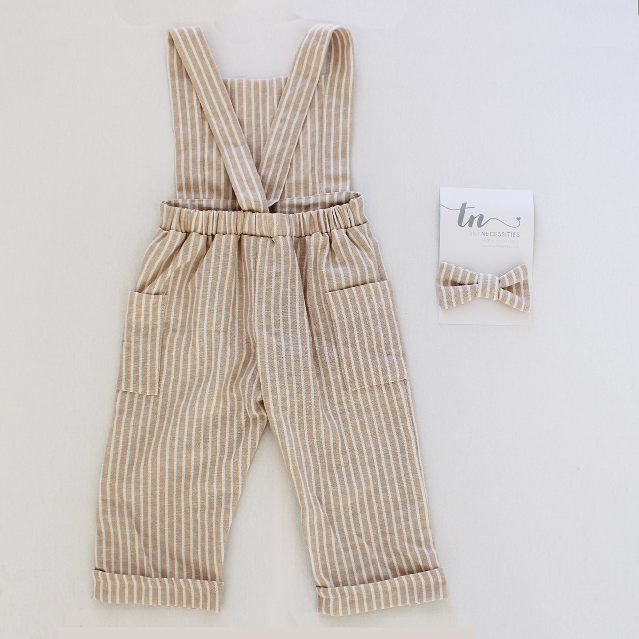 Khaki Stripes Dungaree - Long Pants (bow tie sold separately)