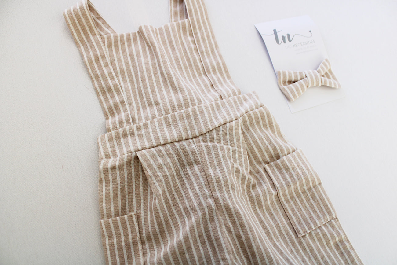 Khaki Stripes Dungaree - Long Pants (bow tie sold separately)