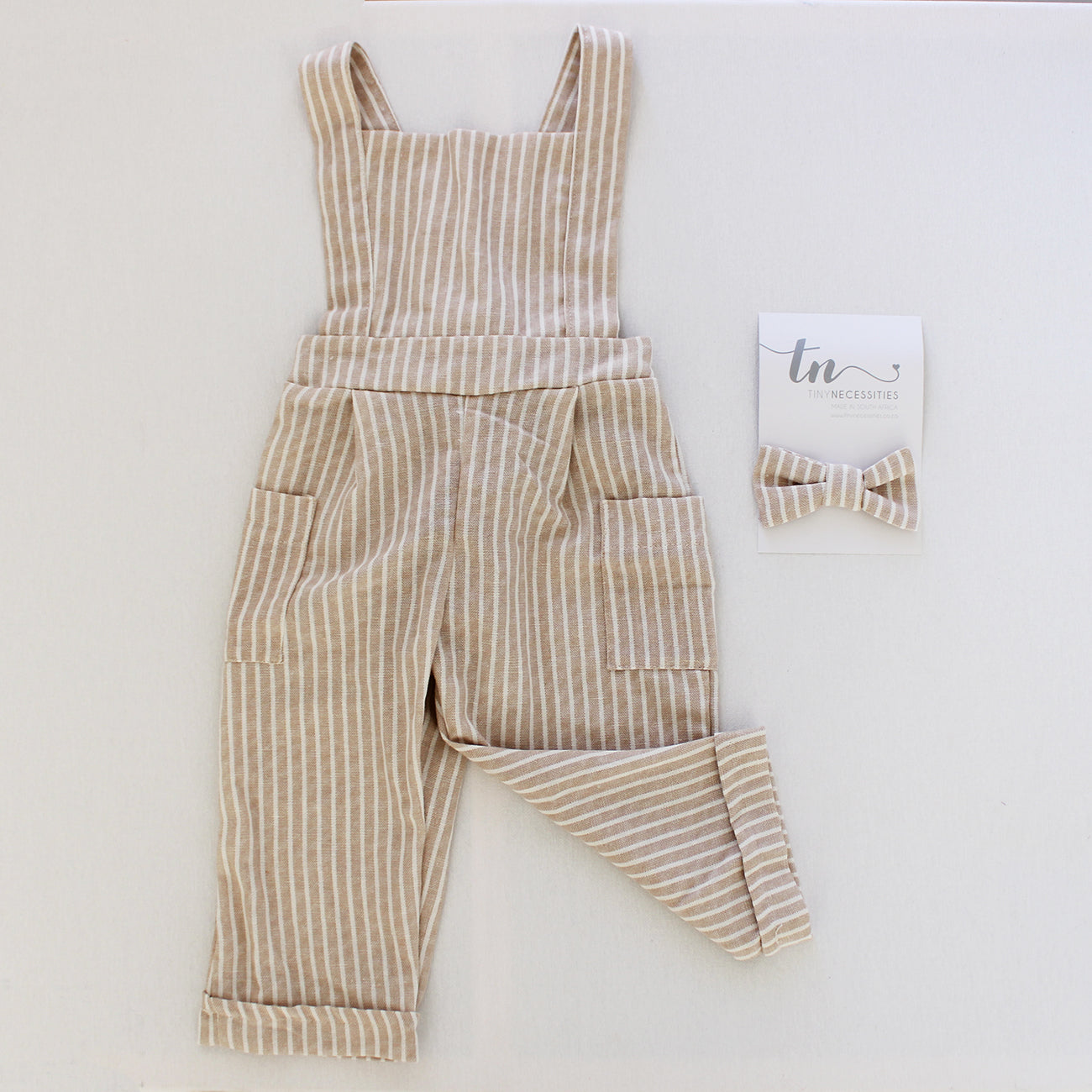 Khaki Stripes Dungaree - Long Pants (bow tie sold separately)