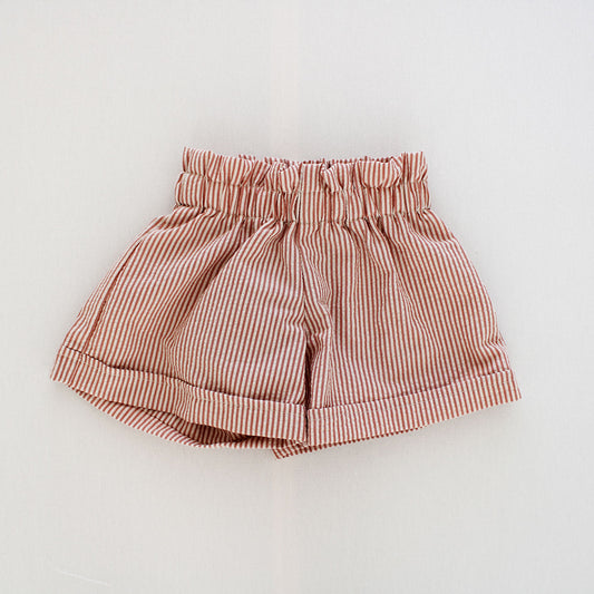 Girls Shorts - Baked Apple Stripes