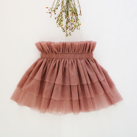 Gathered Tutu Skirt - Berry