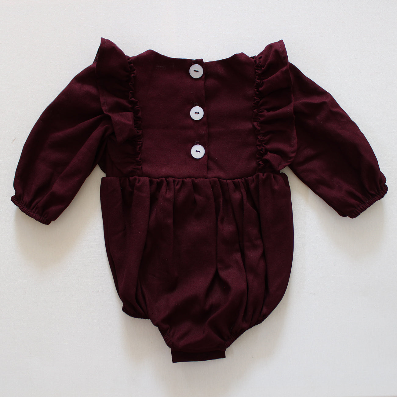 Paisley Long Sleeve Romper - Black Cherry (accessories sold separately)