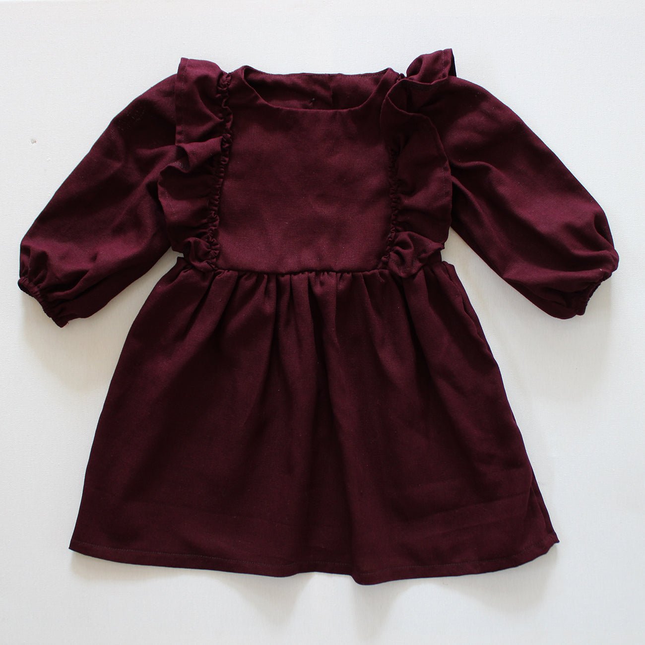 Paisley Long Sleeve Dress - Black Cherry (accessories sold separately)