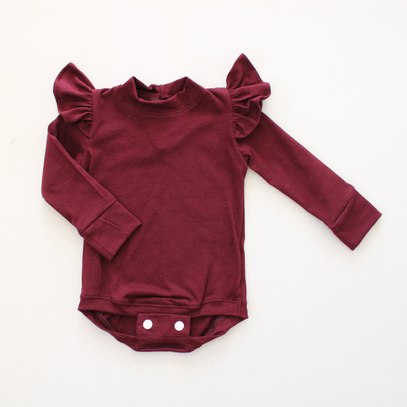 Frilly long sleeve Onesie - Black Cherry