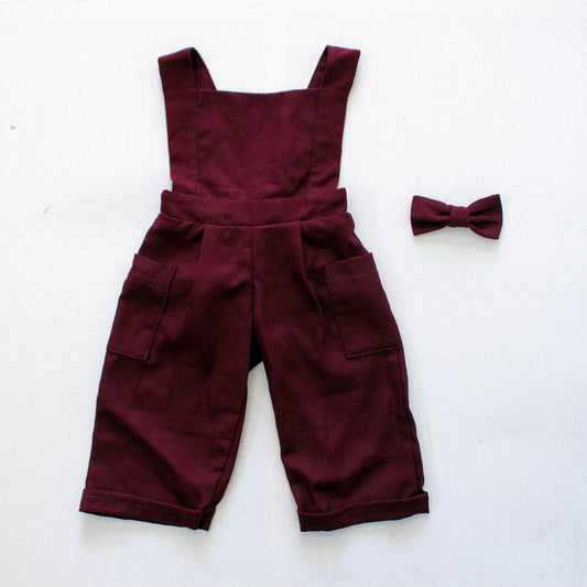 Black Cherry Dungaree - Long Pants (bow tie sold separately)