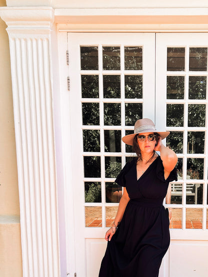 Womens Maxi Tier Dress - Black