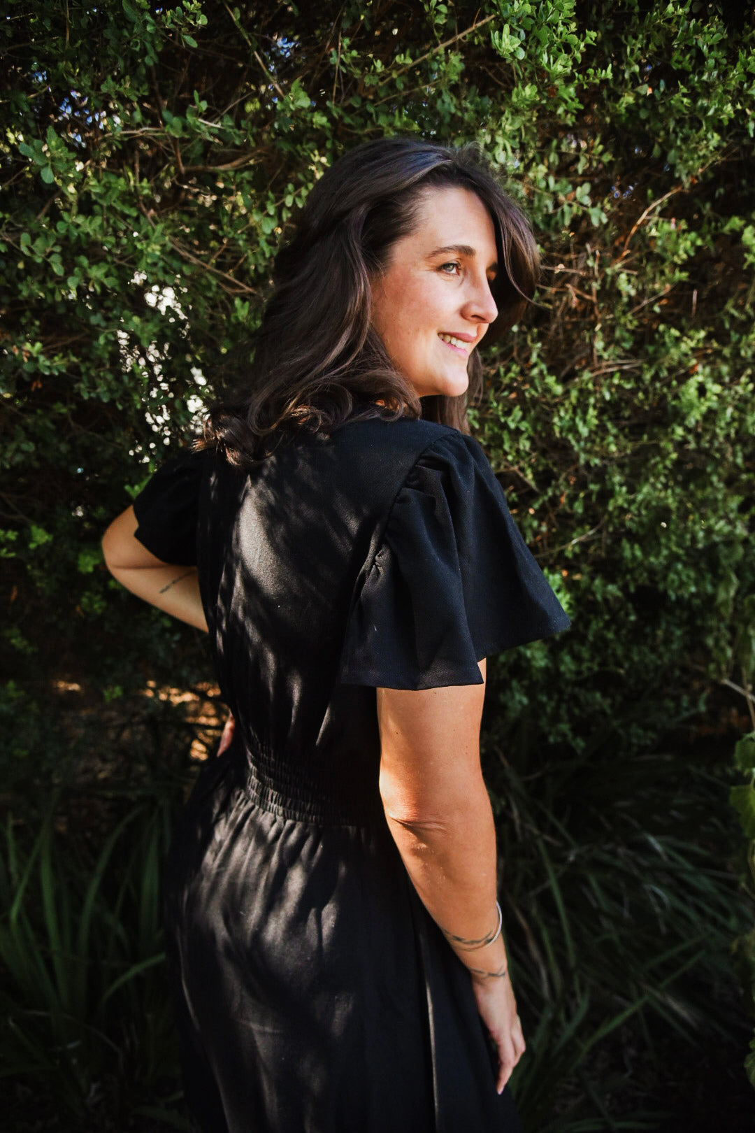 Womens Maxi Tier Dress - Black