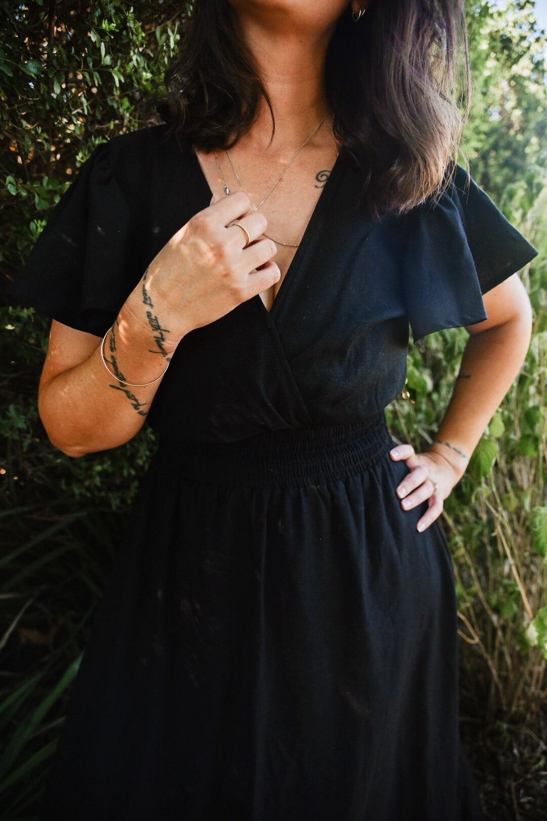 Womens Maxi Tier Dress - Black