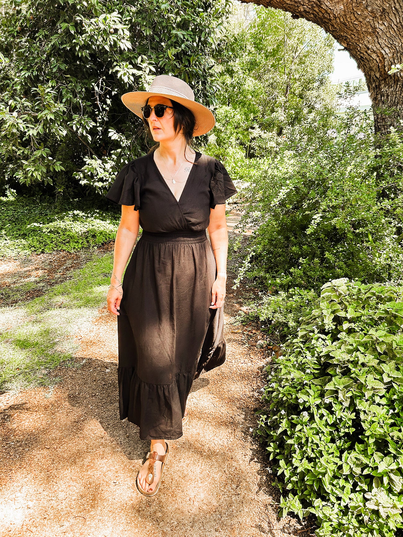 Womens Maxi Tier Dress - Black