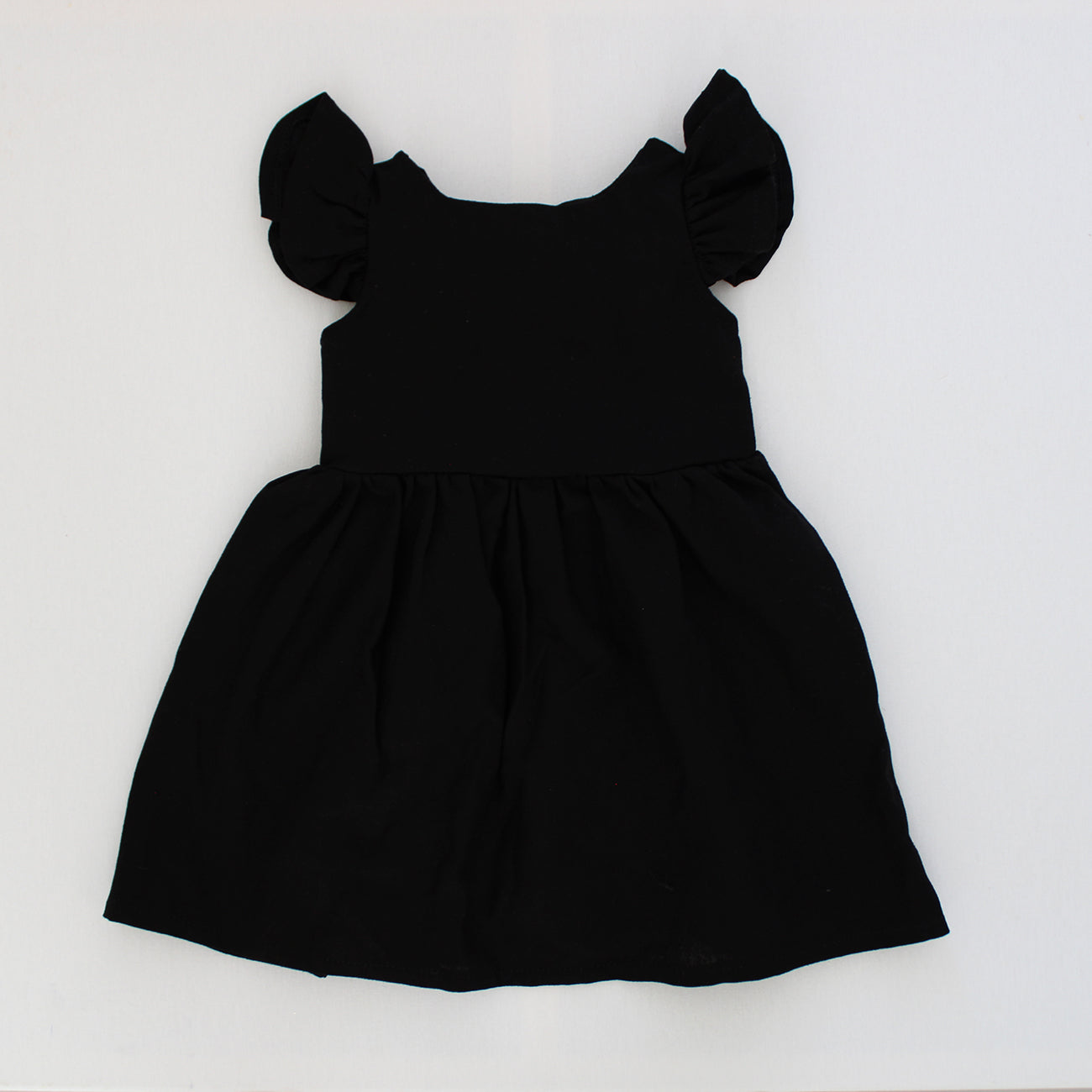 Open Back Frilly Dress - Black
