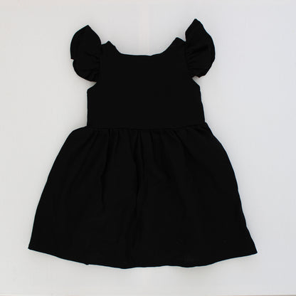 Open Back Frilly Dress - Black