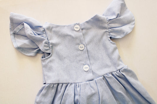 Magnolia Frilly Sleeve Dress - The Blue Blessing