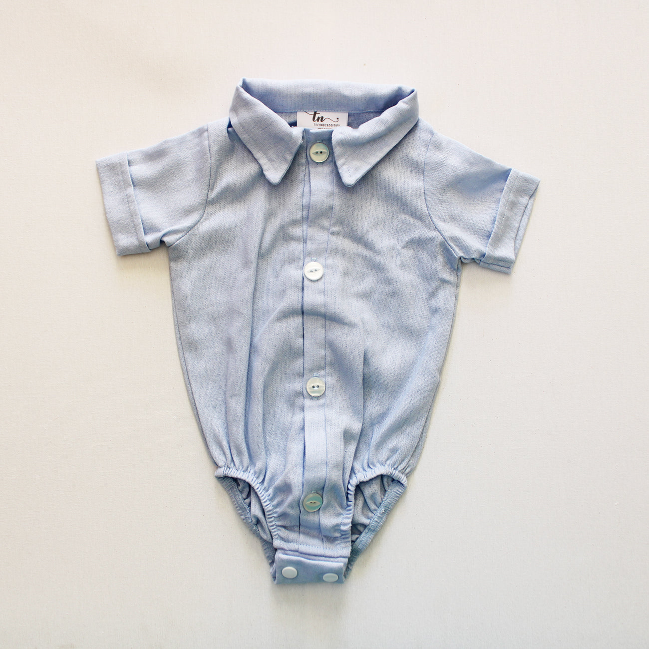 The Blue Blessing Collared Onesie - short sleeves