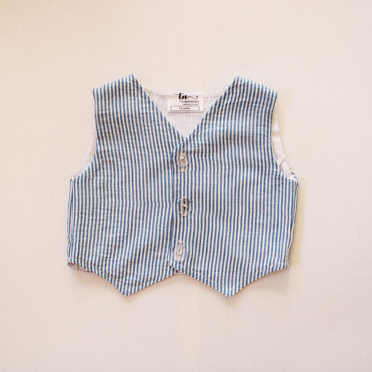 Waistcoat - Blue Stripes (onesie + shorts + bow tie sold separately)