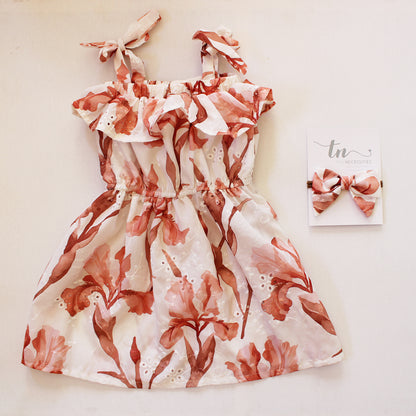 Tie Strap Dress - Coral Reef (headband sold separately)