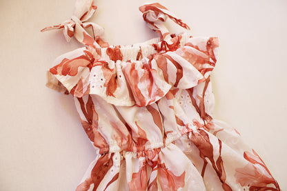 Tie Strap Dress - Coral Reef (headband sold separately)